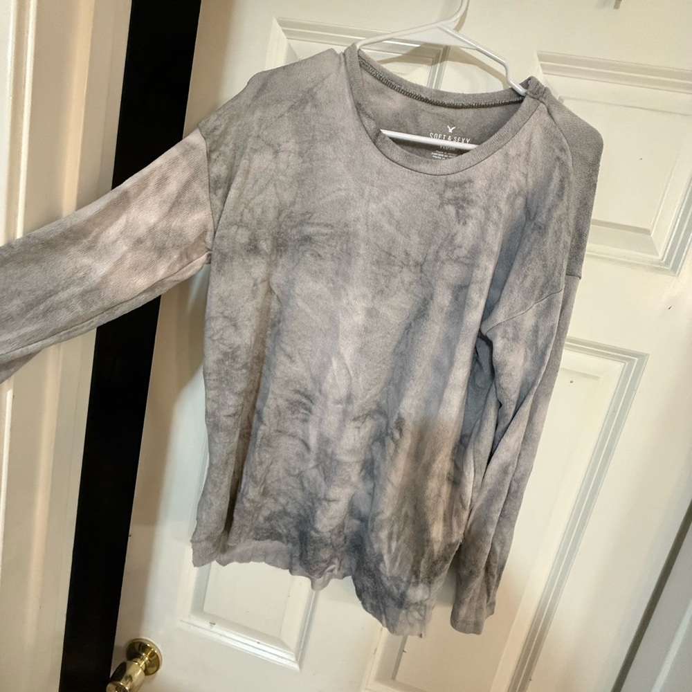 Gray Tie-Dye Women's Top